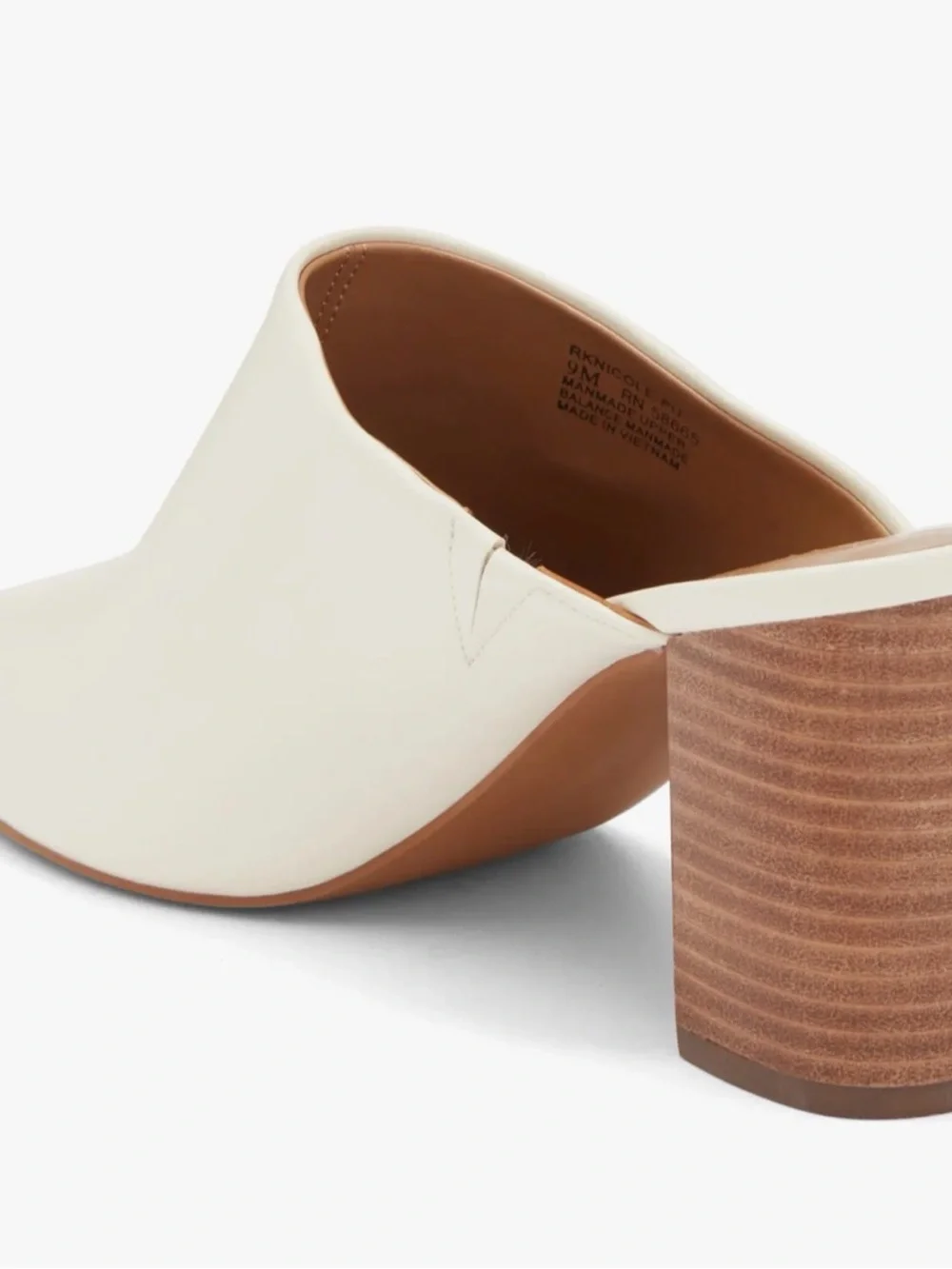 Abound Cream Leather Block Heel Mule - Picture 2 of 4